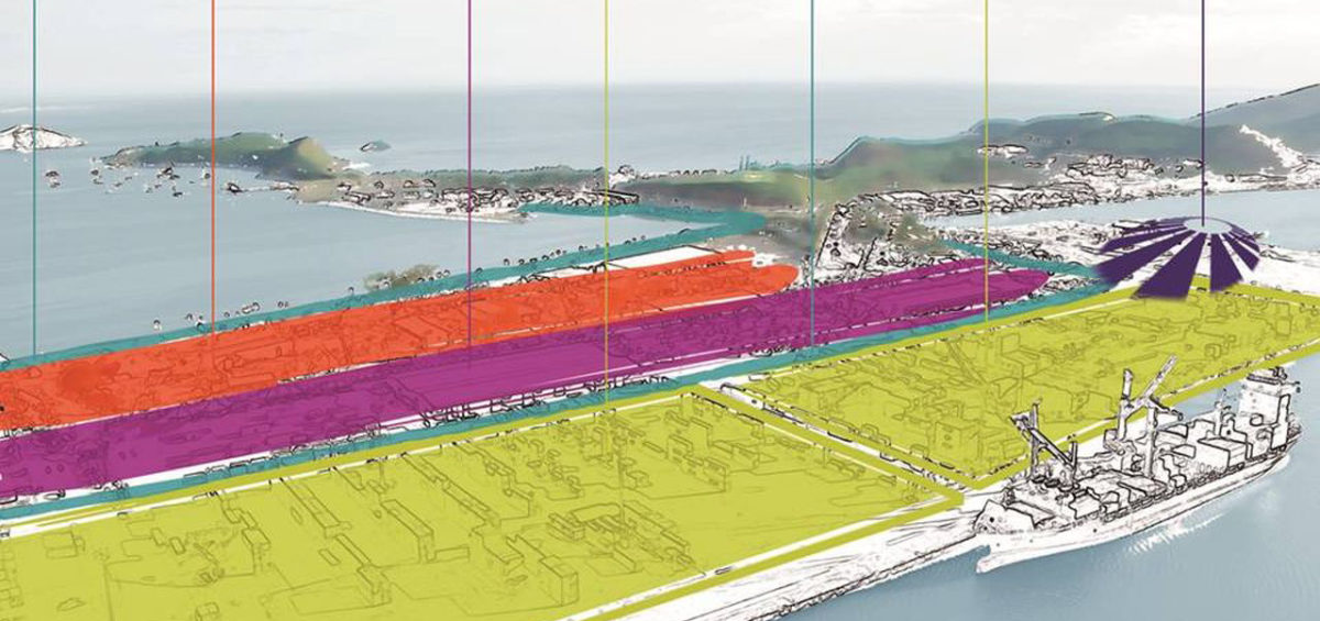 Schéma conceptuel d'organisation du port de Nouméa - Guillaume Sciaux - Cartographe professionnel