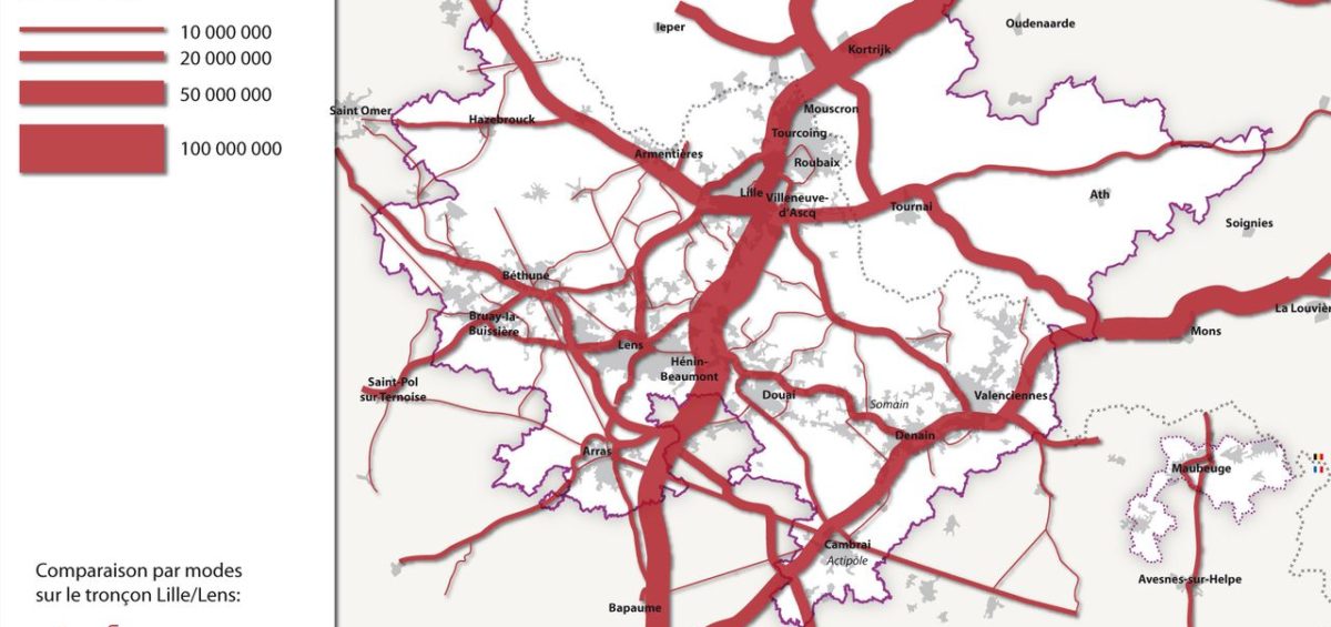 Flux routiers dans l'air métropolitaine liloise - Guillaume Sciaux - Cartographe professionnel