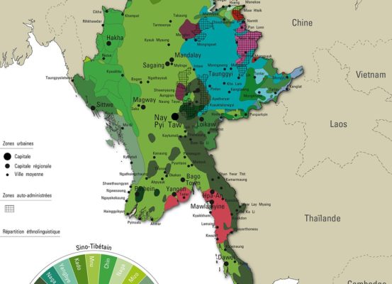 Myanmar- Carte Ethno-linguistique - Guillaume Sciaux - Cartographe professionnel