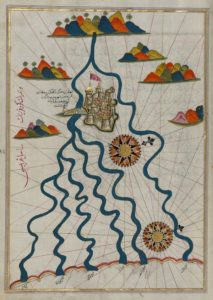 La ville de Ferrare avec les six rivières qui se jettent dans le golfe de Venise - Guillaume Sciaux - Cartographe professionnel
