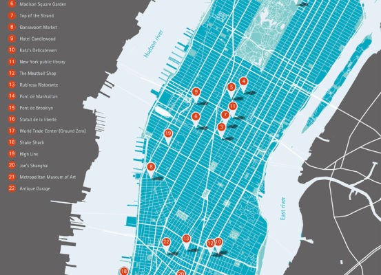 Carte d'un voyage à Manhattan - Pacha Cartographie