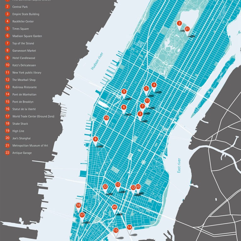 Carte Manhattan - Guillaume Sciaux - Cartographe professionnel