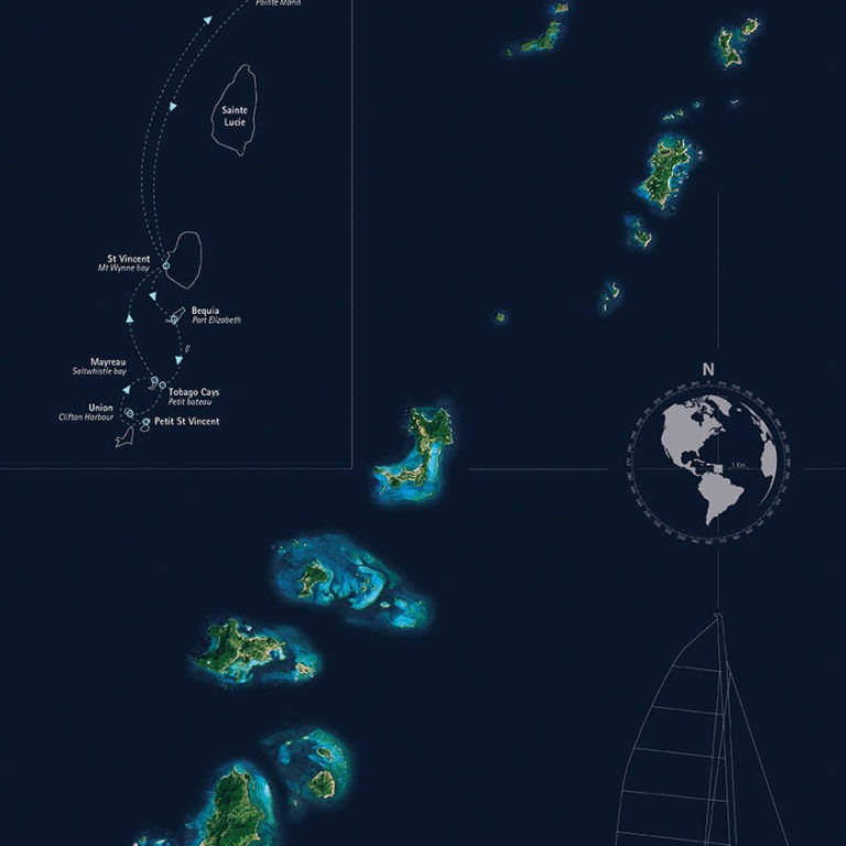 Carte voyage Grenadines - Guillaume Sciaux - Cartographe professionnel