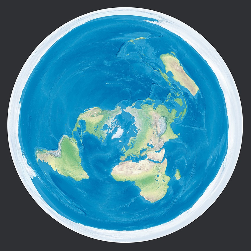 La Terre en projection azimutale équidistante - Guillaume Sciaux - Cartographe professionnel