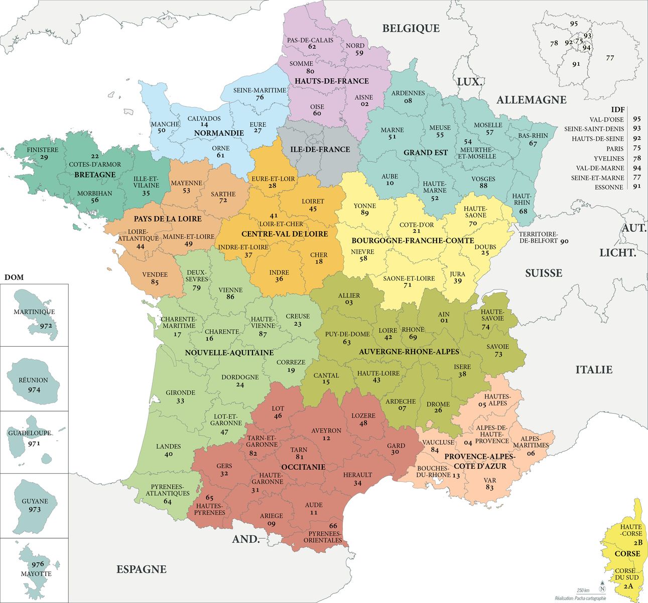 carte de france 2018