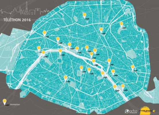 Carte Paris Téléthon 2016 - Guillaume Sciaux - Cartographe professionnel