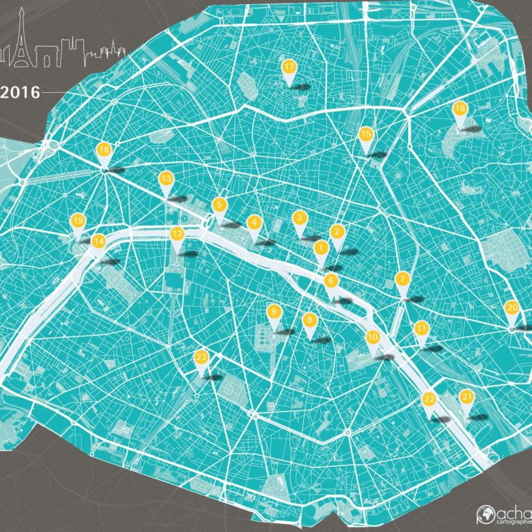 Carte Paris Téléthon 2016 - Guillaume Sciaux - Cartographe professionnel