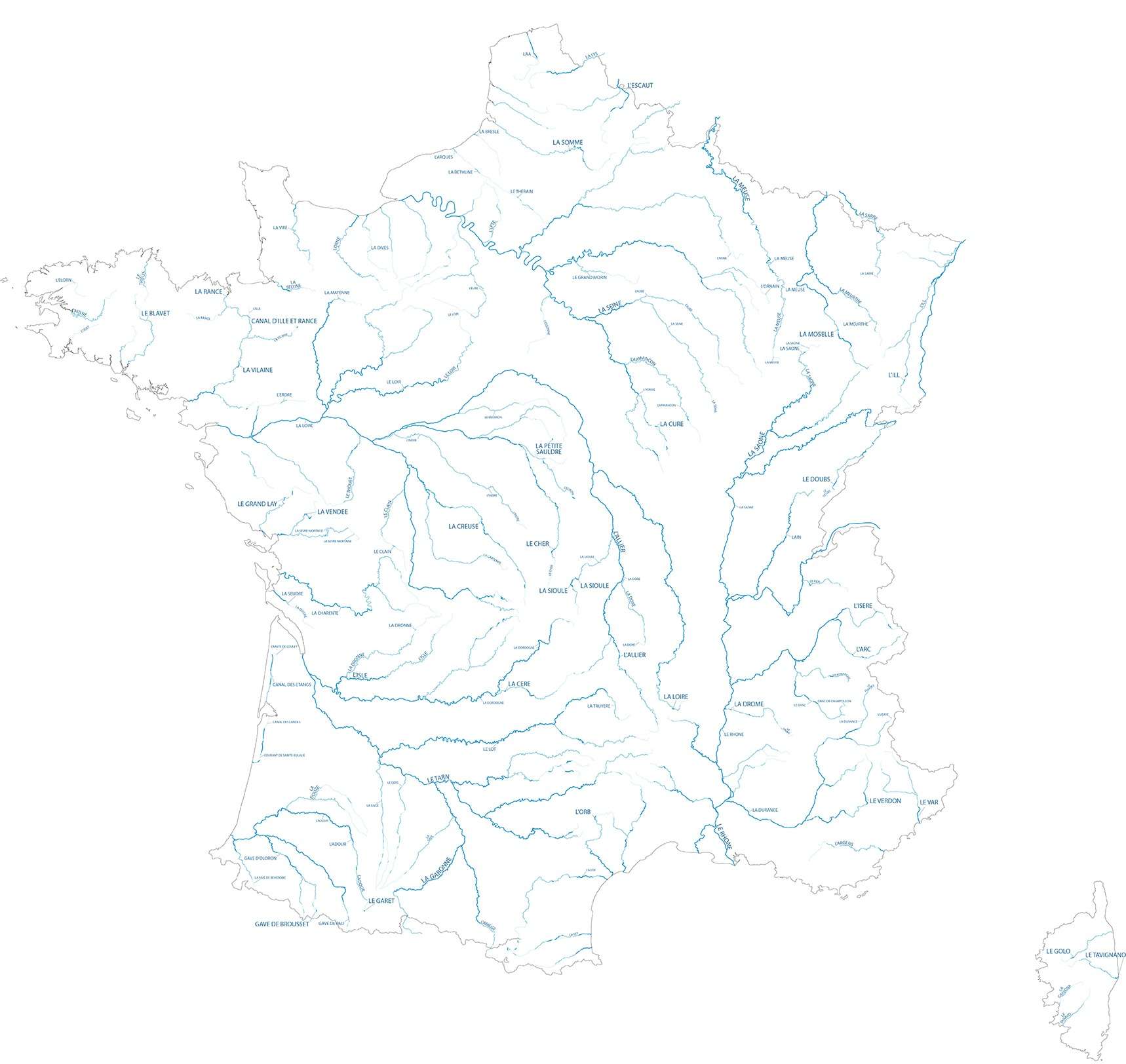 Hydrographie SD france - Guillaume Sciaux - Cartographe professionnel