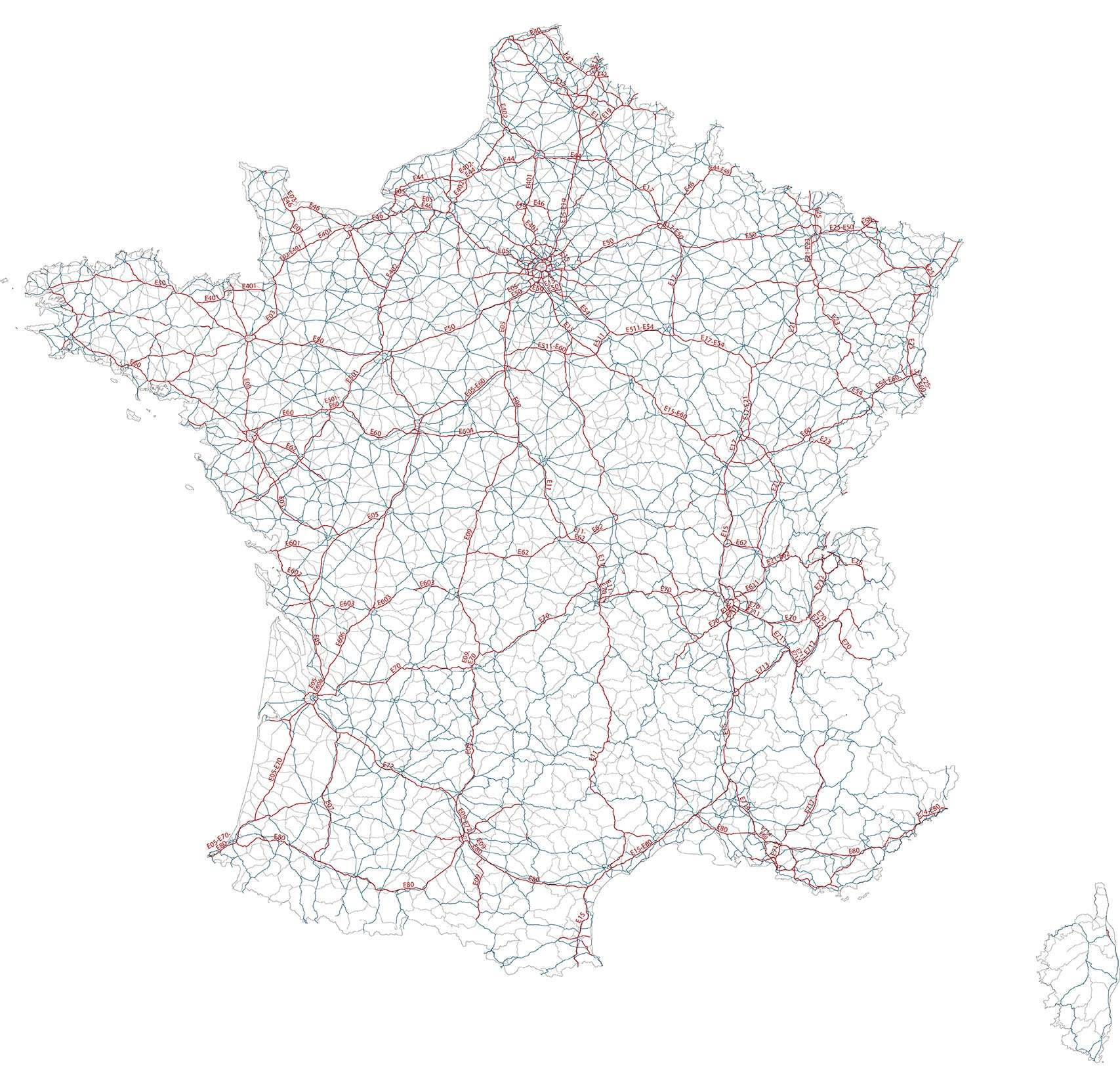 Réseau routier SD France - Guillaume Sciaux - Cartographe professionnel