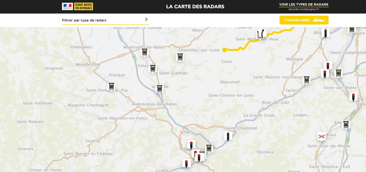 Carte des radars - Guillaume Sciaux - Cartographe professionnel