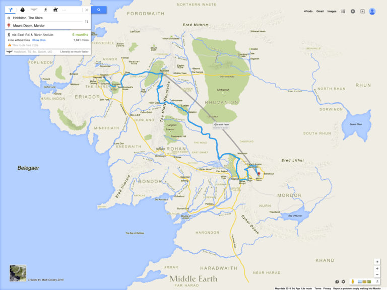 Seigneur des anneaux - Google Map - Guillaume Sciaux - Cartographe professionnel