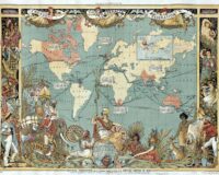 Carte de l'Empire britannique en 1886 (Imperial Federation Map de Walter Crane), domaine public