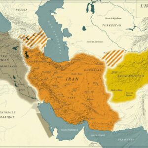 Musée du Louvre Lens - Carte Iran - Guillaume Sciaux - Cartographe professionnel Carte historique de l'Iran au XIXe siècle, Musée du Louvre-Lens - Pacha Cartographie