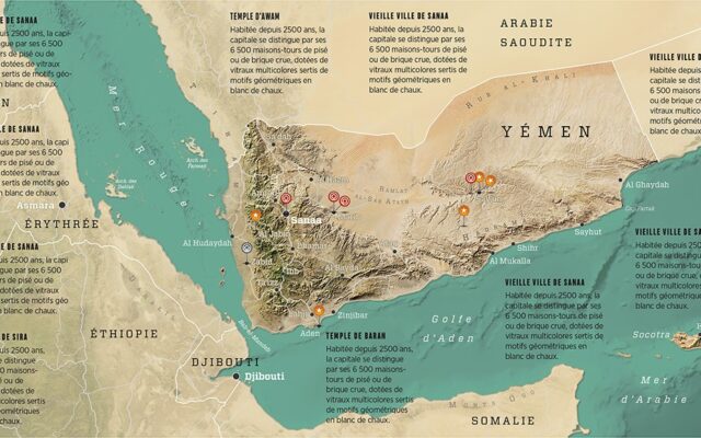Carte du Yémen pour le magazine GEO- Guillaume Sciaux - Pacha cartographe