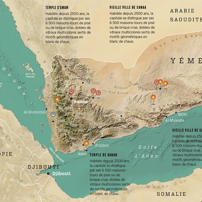 Carte du Yémen pour le magazine GEO- Guillaume Sciaux - Pacha cartographe