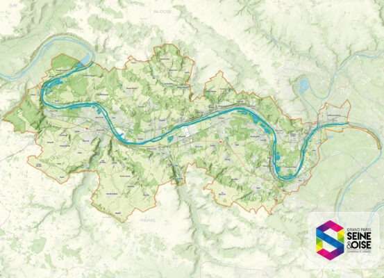 Carte du territoire de la Communauté Urbaine Grand Paris Seine & Oise, en A0.