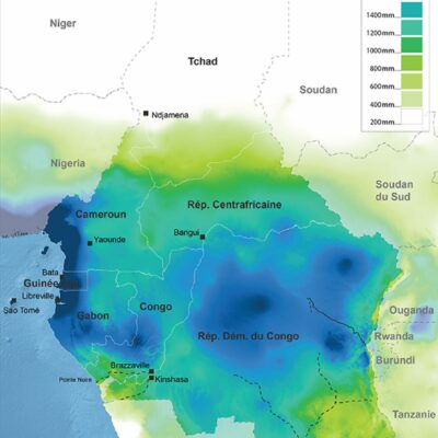 carte des précipitations sur le territoire de la CEMAC
