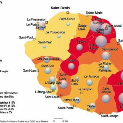 Taux de fragilité et de couverture dans le département de la Réunion pour la Caisse nationale d'assurance vieillesse