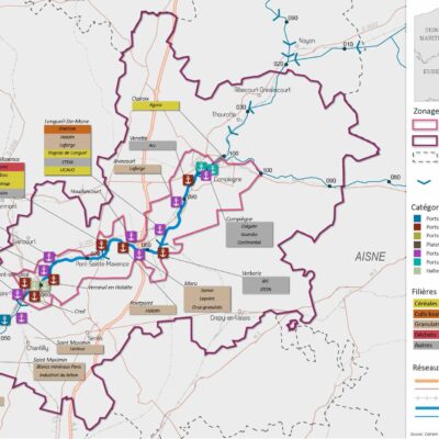 Cartes des filières sur l'aire du projet Fluviel MAGEO