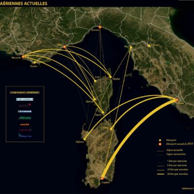 Carte des liaisons inter iles aériennes pour la CCI du Var