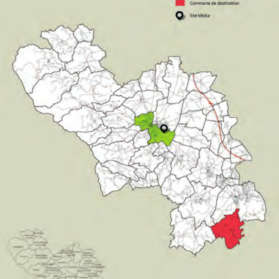 Cartes des tournées de collecte d'ordures ménagères dans l'agglomération Loire Forez, pour Véolia