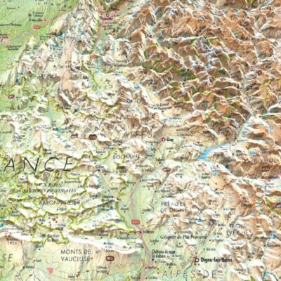 Extrait de la carte en relief des Alpes Extrait de la carte en relief des Alpes
