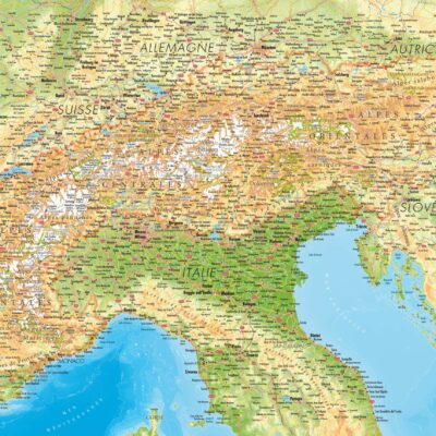 Carte en relief de l'arc Alpin Carte en relief de l'arc Alpin