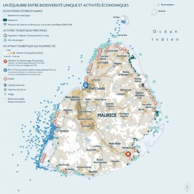 Carte 13 - Zoom Maurice V5 Maurice : un équilibre entre biodiversité unique et activités économiques - Atlas 3 océans
