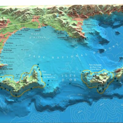 Carte en relief de Giens et les iles d'or Carte en relief de Giens et les iles d'or