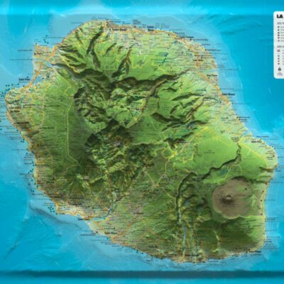 Carte en relief de l'île de la Réunion Carte en relief de l'île de la Réunion