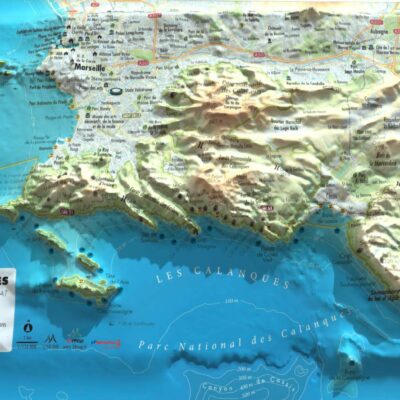 Carte en relief des calanques Carte en relief des calanques