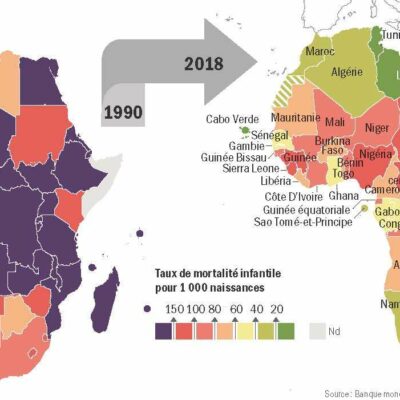 Taux de mortalité infantile pour 1000 naissances Le taux de mortalité infantile pour 1000 naissances en Afrique - Atlas Afrique AFD